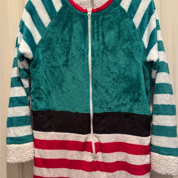 Derek Heart Holiday Elf fleece onesie.  Size small - Picture 6 of 9